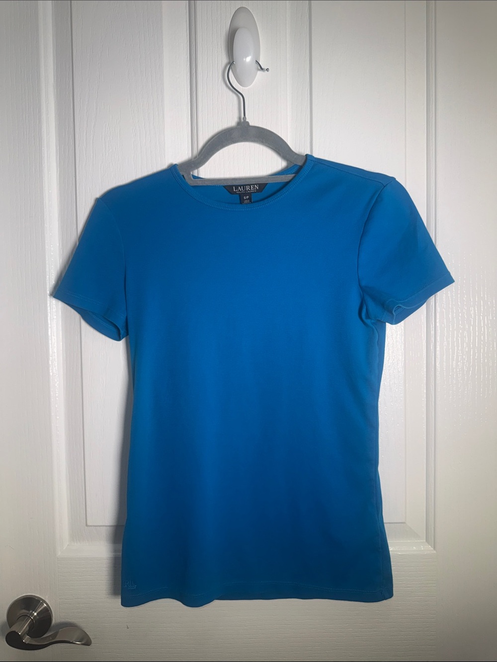 Lauren Ralph Lauren Bright Blue Turquoise Short Sleeve Crewneck Tee - Women’s S